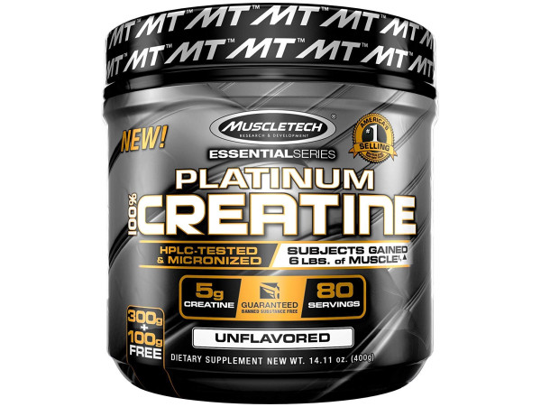 Muscletech Platinum 100% Creatine  (400 g, Unflavoured)